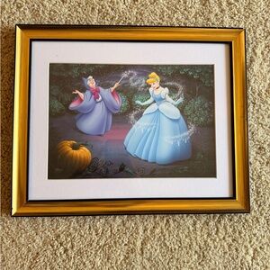 Disney Cinderella and Fairy Godmother Framed Art - Blue and Gold